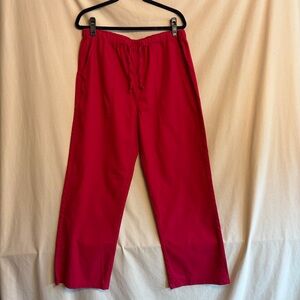 Coofandy Men's L Vibrant Red Linen Blend Pants